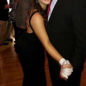 Black backless dress